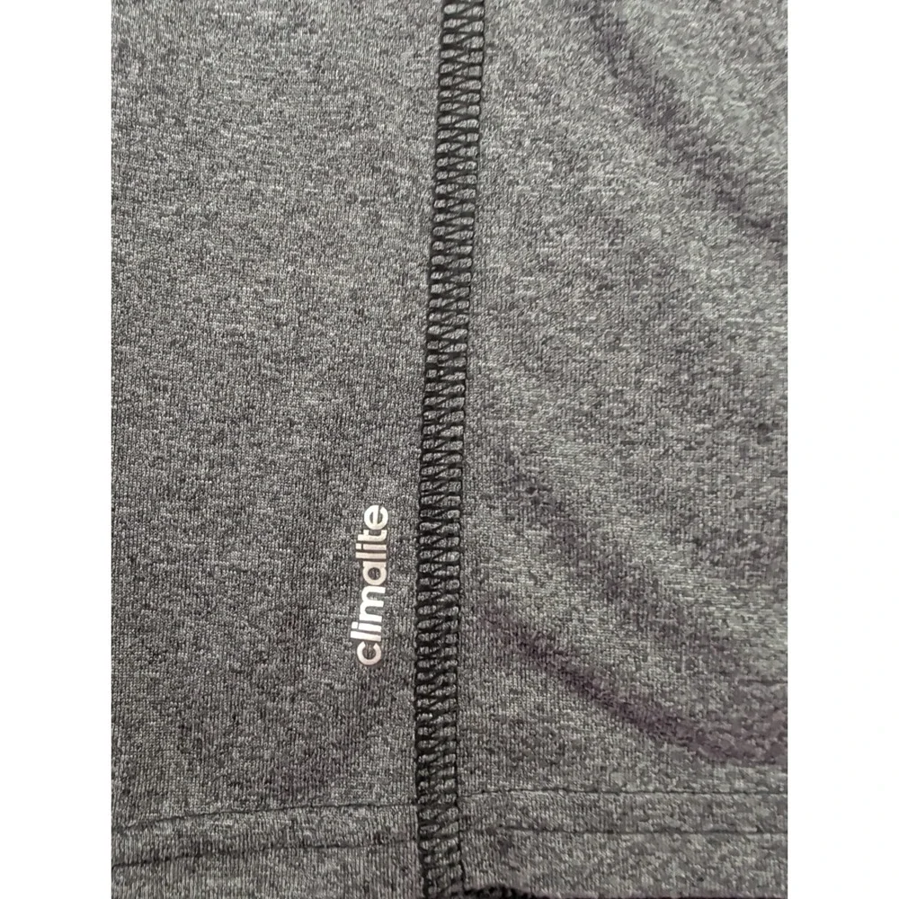 Adidas Running Mens L Gray Climalite 1/4 Zip Long Sleeve Reflective Shirt